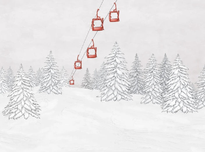 Red gondola mountain wallpaper