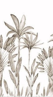 Palm Tree Sepia Watercolor Panoramic Wallpaper