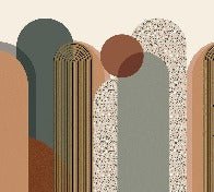 Art deco graphic office wallpaper