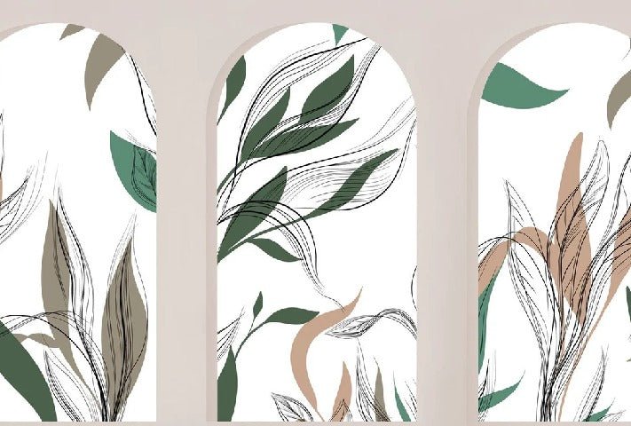 Architectural flora wallpaper