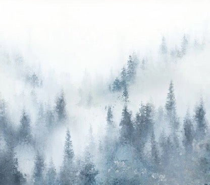 Fir mist blue watercolor wallpaper
