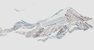 Restaurant wallpaper graphic mountain style