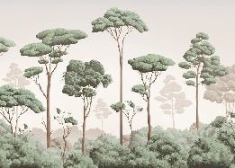 Pine forest breeze wallpaper