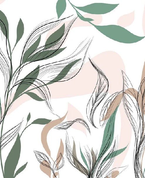 Graphic flower panoramic wallpaper