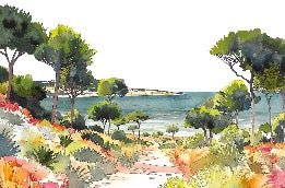 Panoramic summer air wallpaper