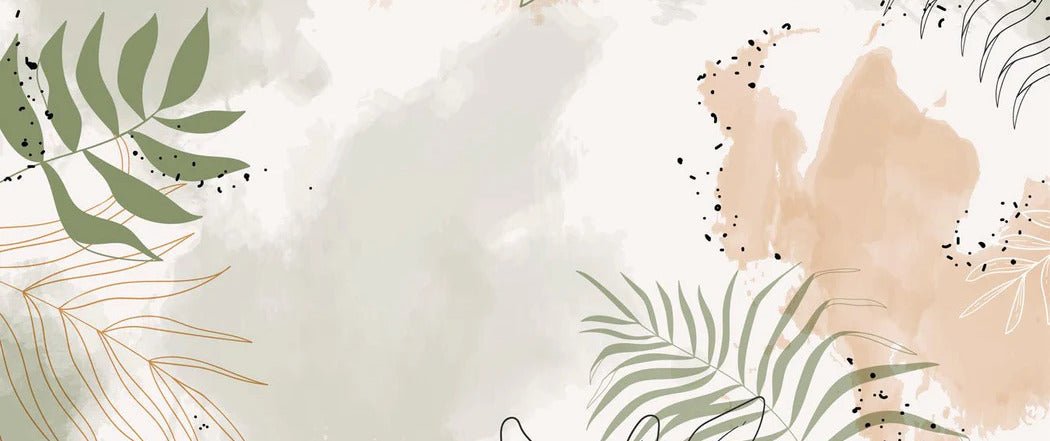 Panoramic vegetal watercolor wallpaper