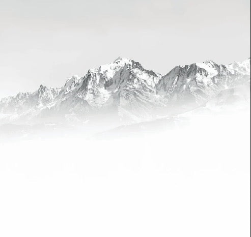 Mont Blanc in the mist black and white wallpaper