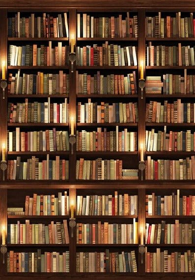 Authentique Bibliothèque trompe l'oeil wallpaper