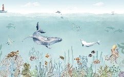 Panoramic sea life wallpaper