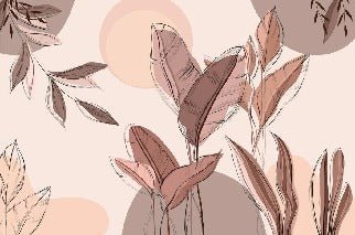 Graphic plant panorama wallpaper