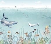 Panoramic sea life wallpaper