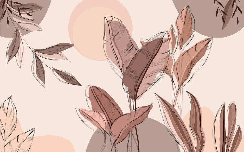 Graphic plant panorama wallpaper