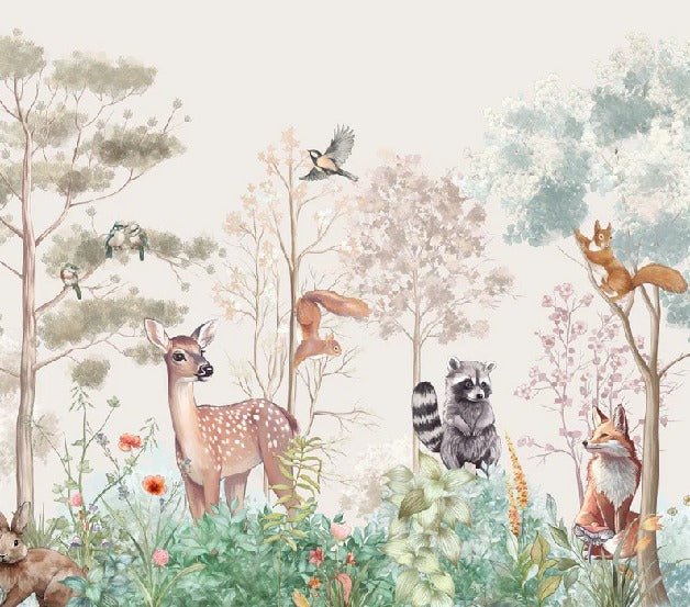 Children's bedroom wallpaper magic nature beige