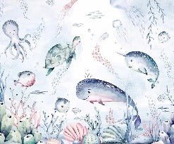 Papier peint baleines océan féérique, XXL, tendance