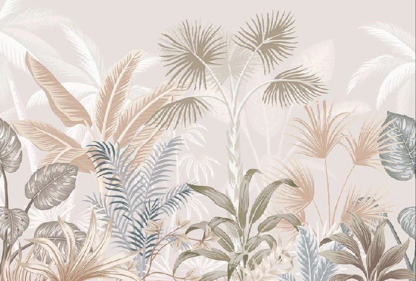 Panoramic terracotta jungle wallpaper