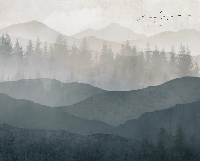 Black and white panorama nature wallpaper