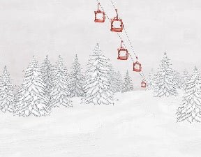 Red gondola mountain wallpaper