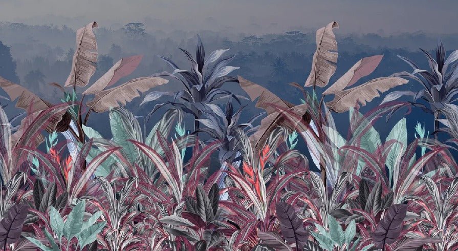 Panoramic botanical wallpaper