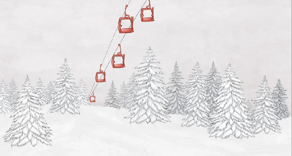 Red gondola mountain wallpaper