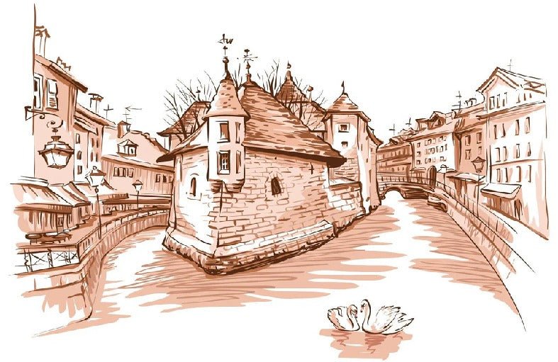 Venice of the Alps terracotta wallpaper