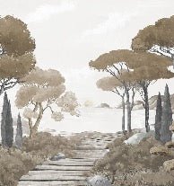 Papier peint balade dans les calanques brun, XXL, tendance