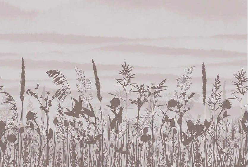 Monochrome panoramic twig wallpaper