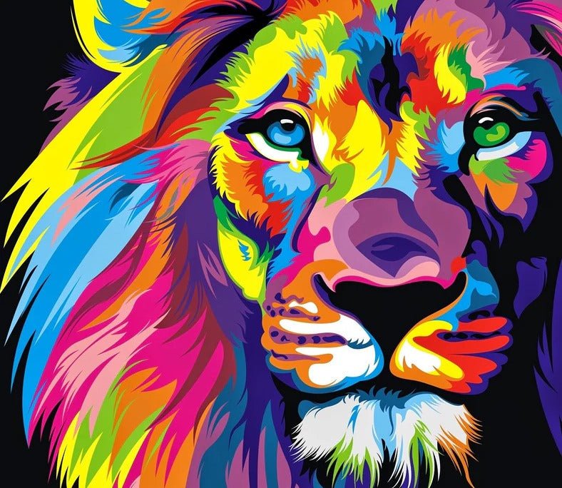 Papier peint panoramique lion color pop, XXL, tendance