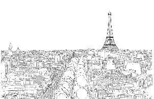 Panoramic wallpaper Paris