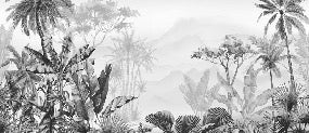 Tropical black and white wallpaper