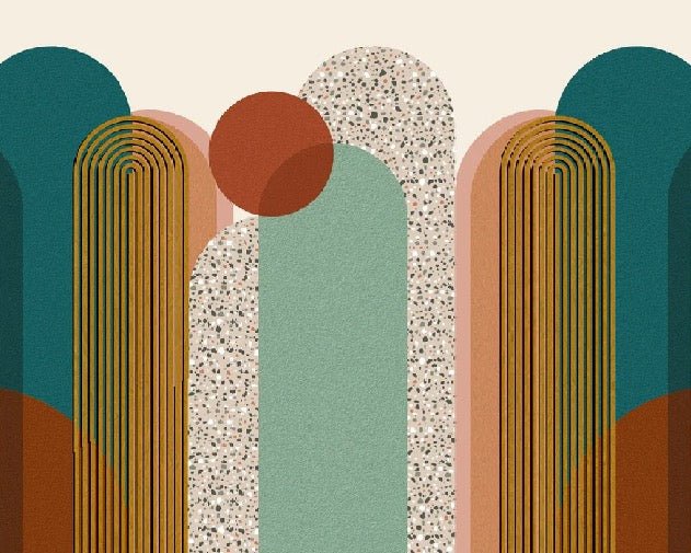 Art pop deco graphic trend wallpaper