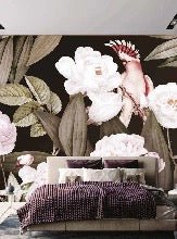 Tropical & cockatoo panoramic wallpaper