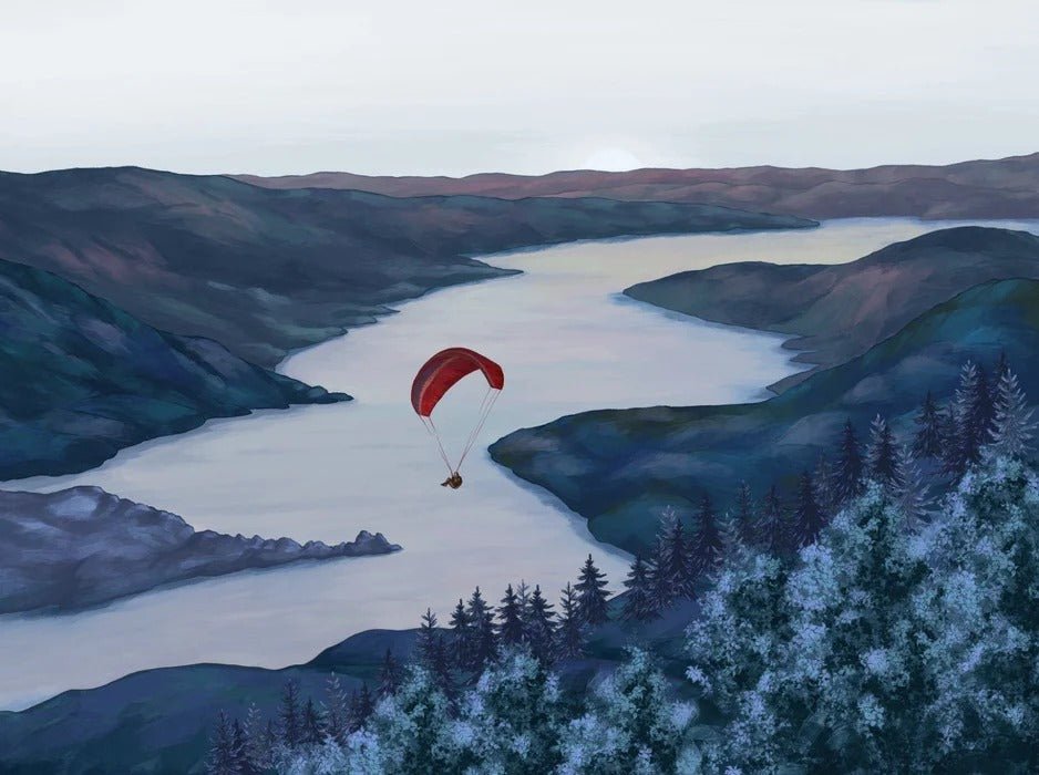 Papier peint col de la Forclaz bleu rouge, XXL, tendance