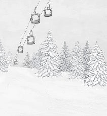 Black and white mountain cable car wallpaper