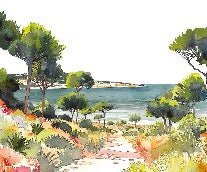 Panoramic summer air wallpaper