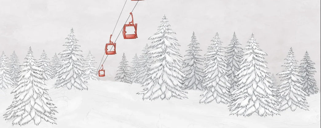 Red gondola mountain wallpaper