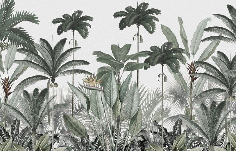 Panoramic jungle tree wallpaper