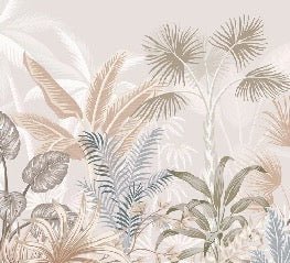 Terracotta jungle bathroom wallpaper