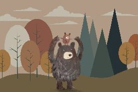 Children's brown bear wallpaper