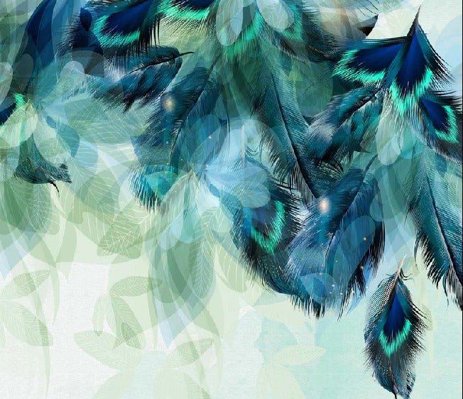 Peacock Ethnic Feather Wallpaper