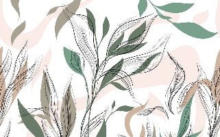 Graphic flower panoramic wallpaper