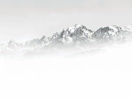 Mont Blanc in the mist black and white wallpaper