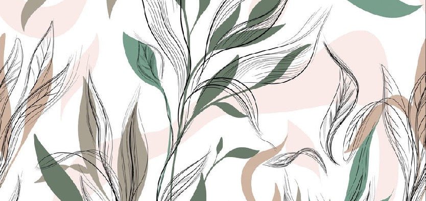 Graphic flower panoramic wallpaper