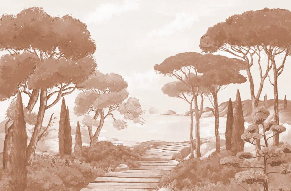 Wallpaper stroll in the calanques terracotta