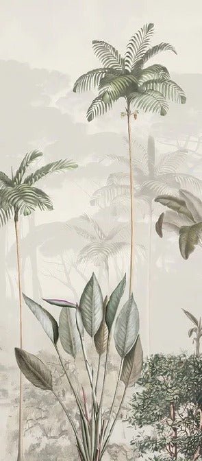 Panoramic jungle eden green wallpaper