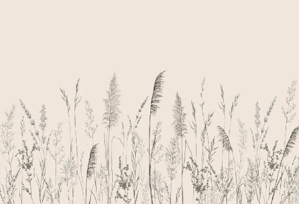 Wild meadow panoramic wallpaper