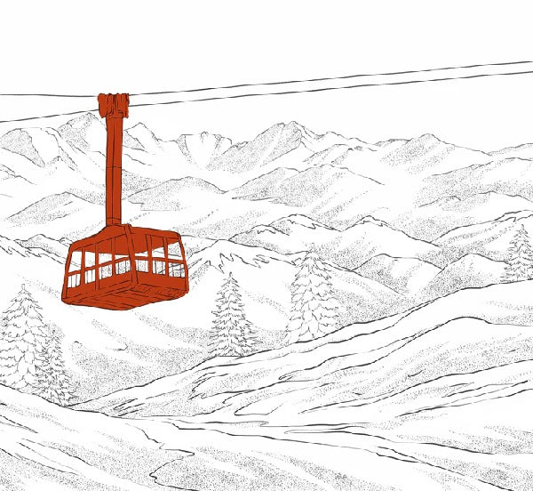 La Plagne telecabine red wallpaper