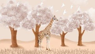 Children's bedroom wallpaper Giraffe in the Savannah