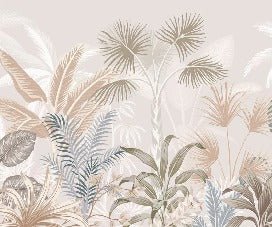 Panoramic terracotta jungle wallpaper