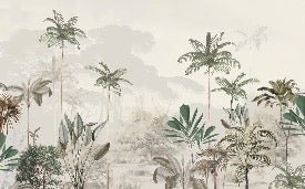 Green jungle eden panoramic wallpaper