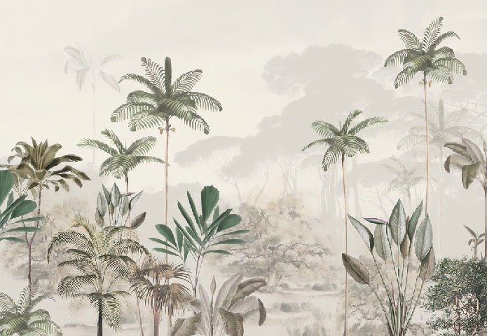 Green jungle eden panoramic wallpaper